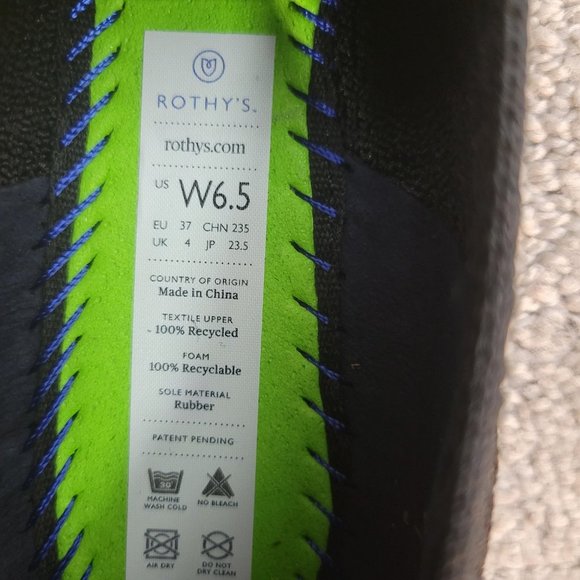 Rothy’s The Loafer Women's Size US 6.5 Black Honey Round Toe Slip On Flat Shoe - Picture 7 of 8